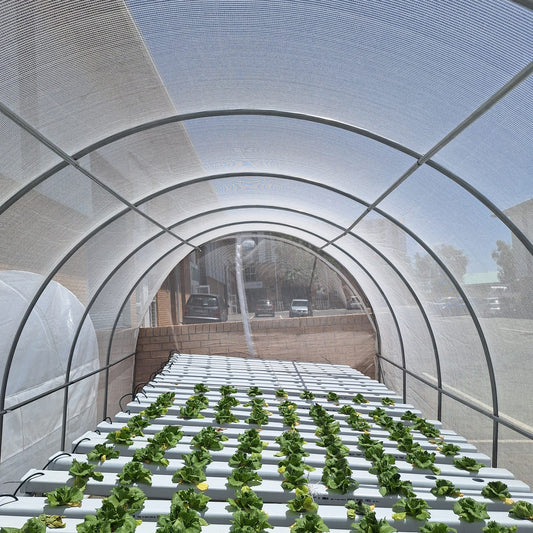 Bell and Paton 40% Shade Net tunnels. Frame with a Fitted, 40% Shade Net