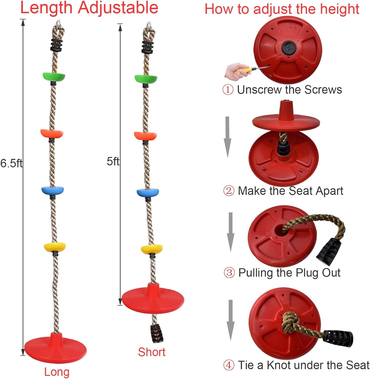 Climbing Swing Rope with Seat for Kids