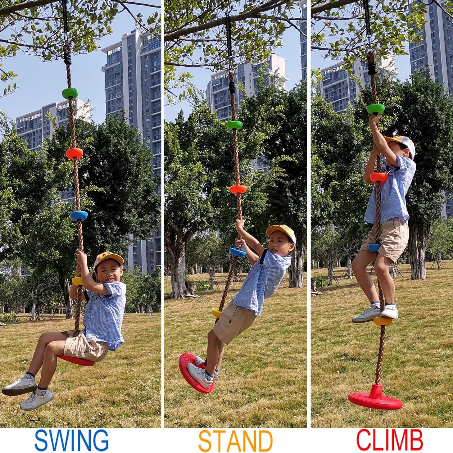Climbing Swing Rope with Seat for Kids