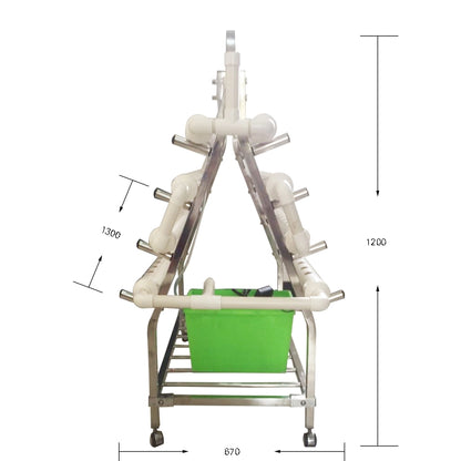 Hydroponic Step Down Steel Framed Tiered Growing System - 88 Holes