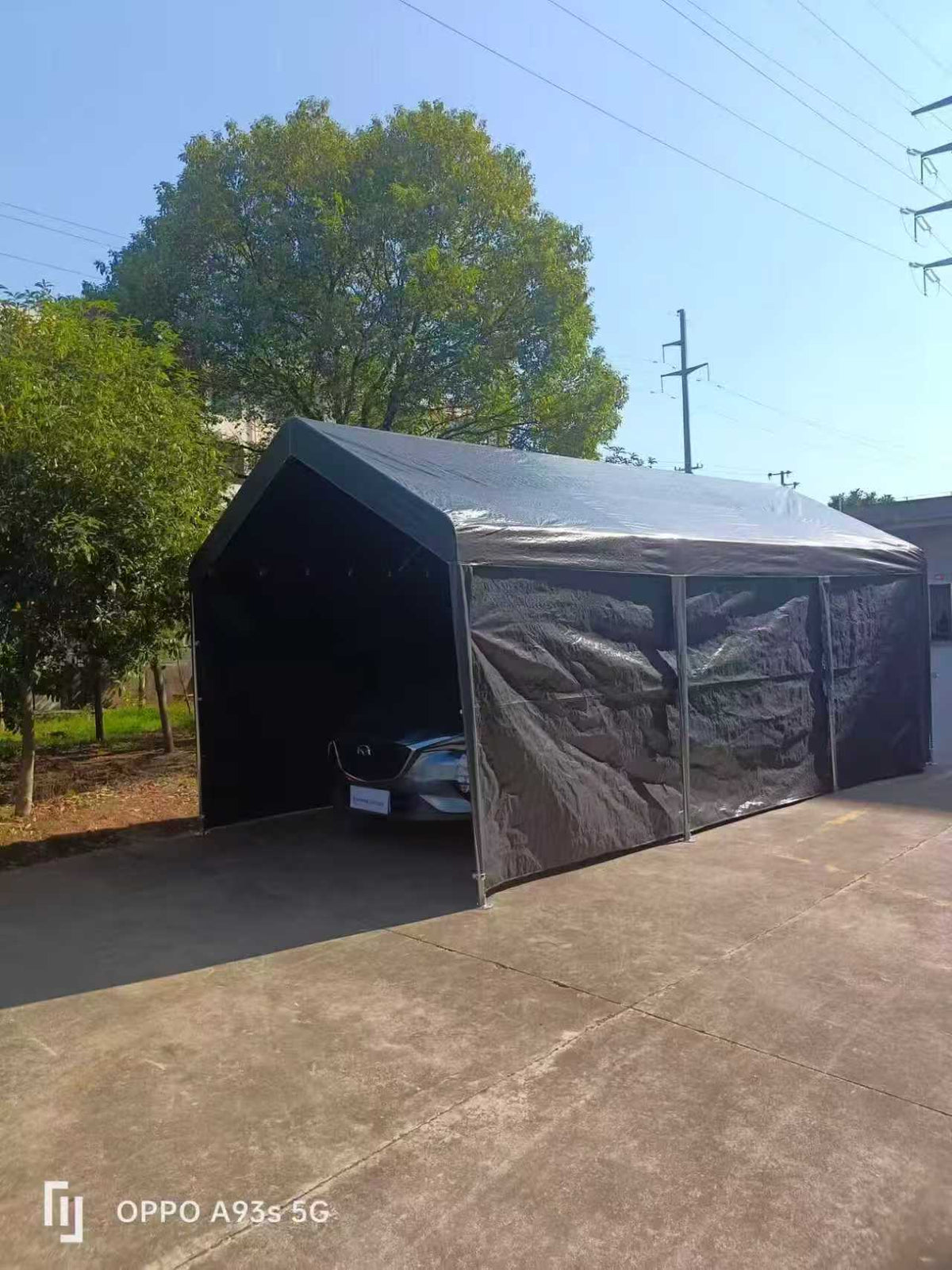 3 × 6m Portable Carport with Removable Sidewalls & Roll-Up Doors – Galvanised Steel Frame