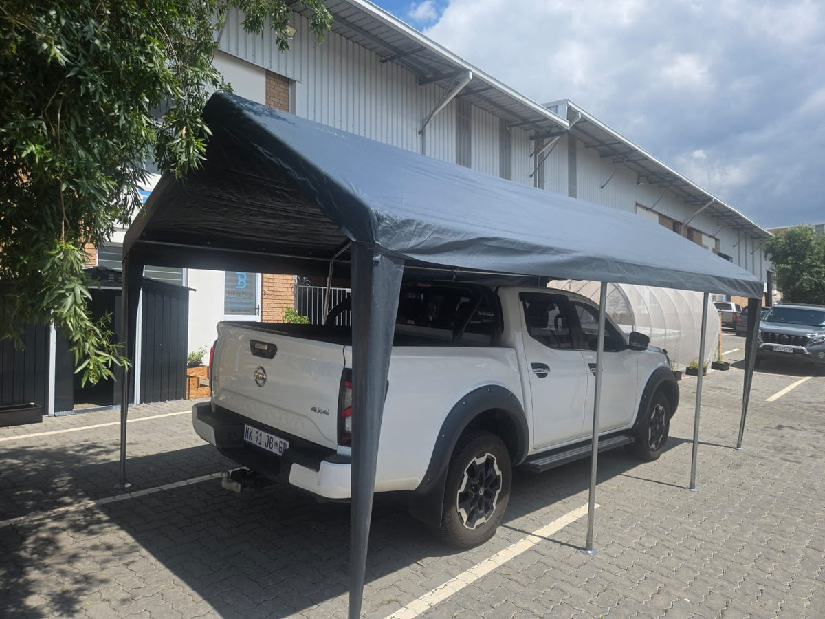 3 × 6m Portable Carport with Removable Sidewalls & Roll-Up Doors – Galvanised Steel Frame