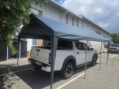 3 × 6m Portable Carport with Removable Sidewalls & Roll-Up Doors – Galvanised Steel Frame