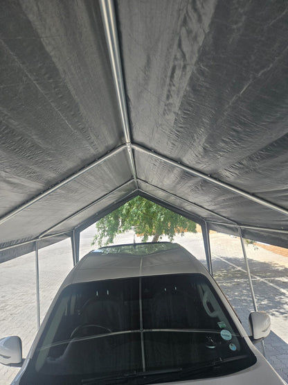 3 × 6m Portable Carport with Removable Sidewalls & Roll-Up Doors – Galvanised Steel Frame