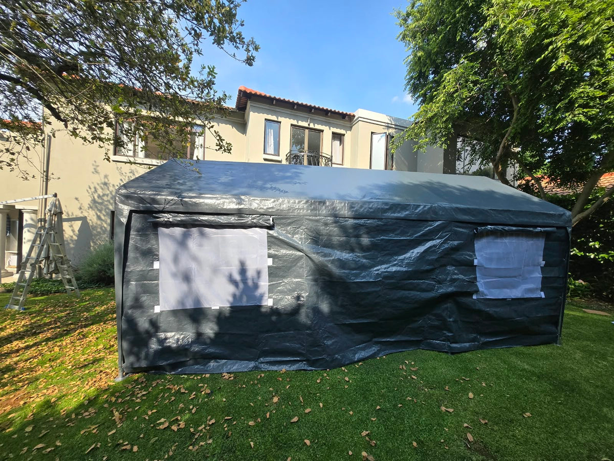 3 × 6m Portable Carport with Removable Sidewalls & Roll-Up Doors – Galvanised Steel Frame