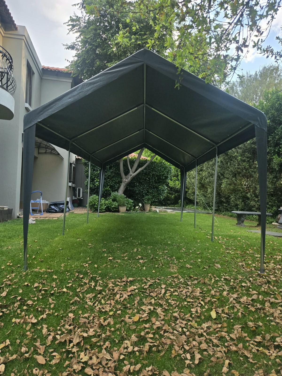 3 × 6m Portable Carport with Removable Sidewalls & Roll-Up Doors – Galvanised Steel Frame