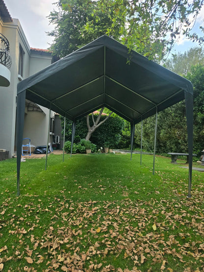 3 × 6m Portable Carport with Removable Sidewalls & Roll-Up Doors – Galvanised Steel Frame