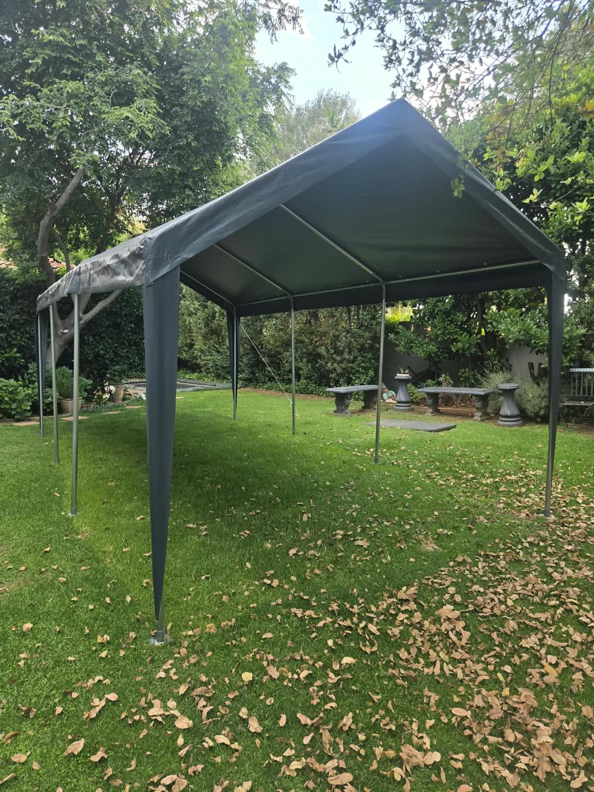 3 × 6m Portable Carport with Removable Sidewalls & Roll-Up Doors – Galvanised Steel Frame