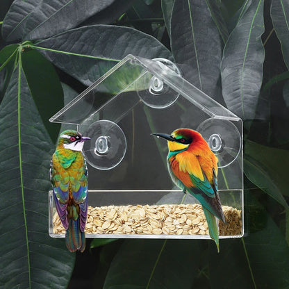 Triangle Outdoor Window Bird Feeder