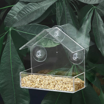 Triangle Outdoor Window Bird Feeder