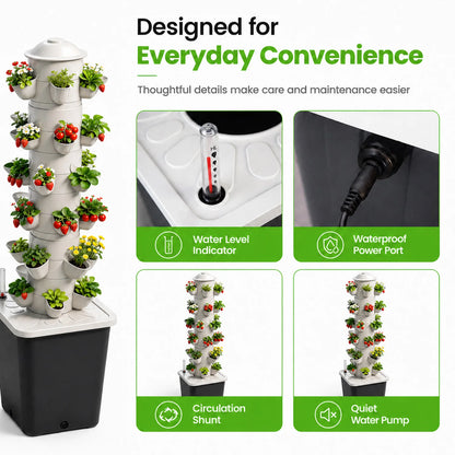30-Hole Vertical Hydroponic Tower