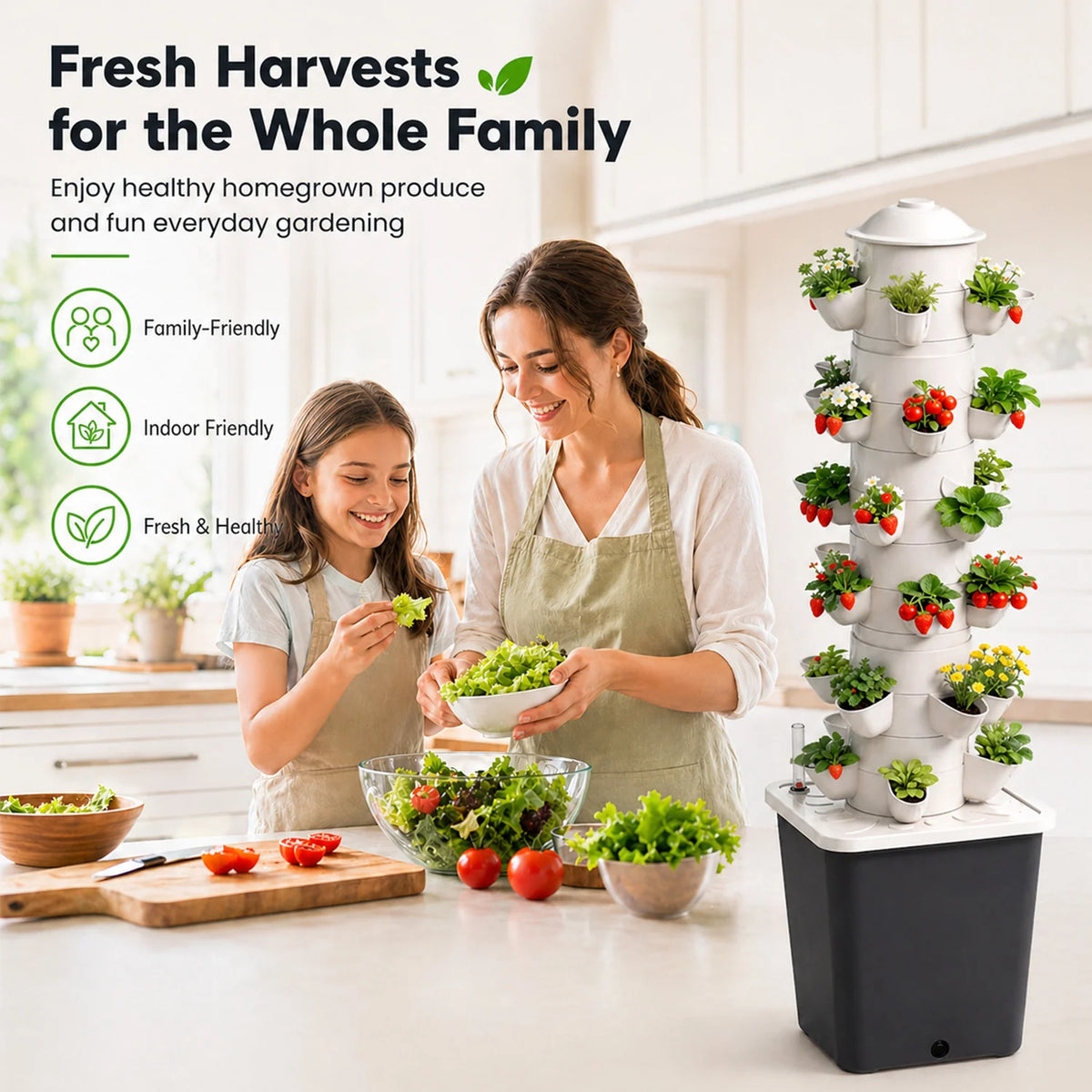 30-Hole Vertical Hydroponic Tower