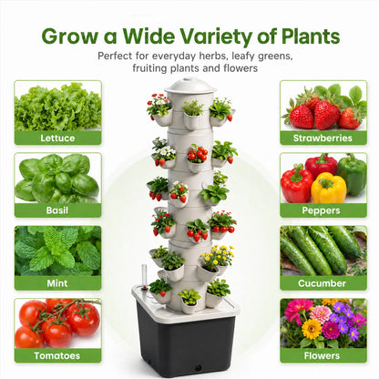 30-Hole Vertical Hydroponic Tower