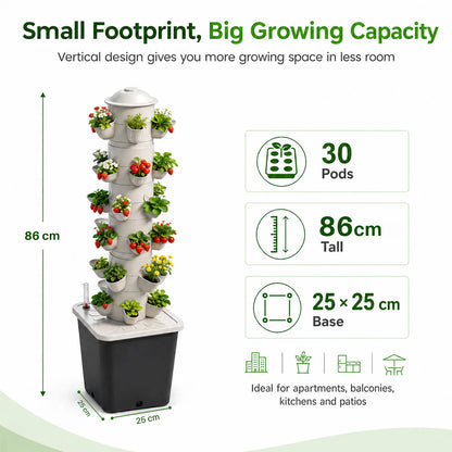 30-Hole Vertical Hydroponic Tower