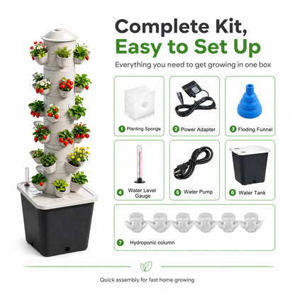 30-Hole Vertical Hydroponic Tower